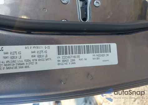 2015 Dodge Charger Se z USA, uszkodzony, nr VIN 2C3CDXBG7FH861995